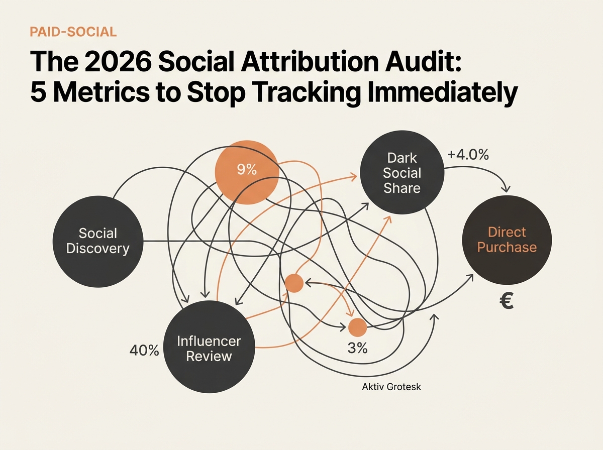 A diagram showing the complex, non-linear path a customer takes from social discovery to purchase in 2026.