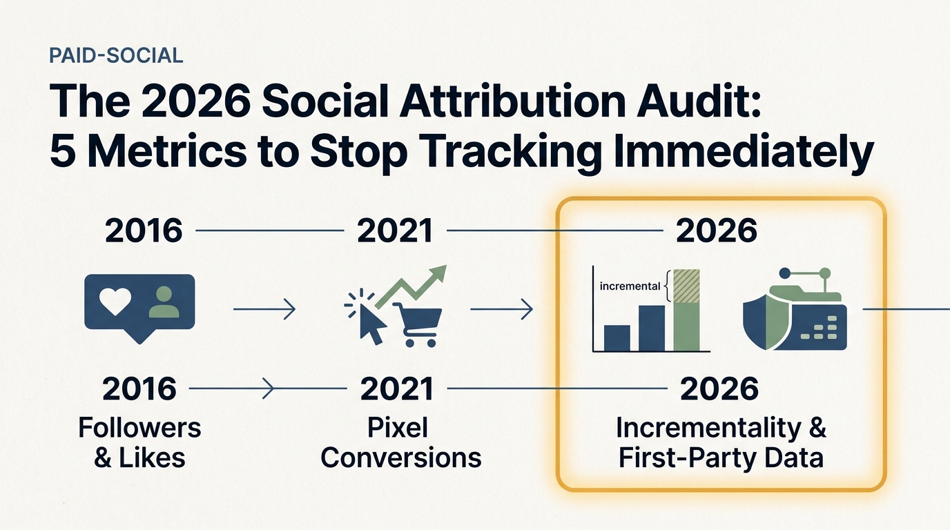 Timeline showing the shift from vanity metrics like followers to sophisticated metrics like incrementality.