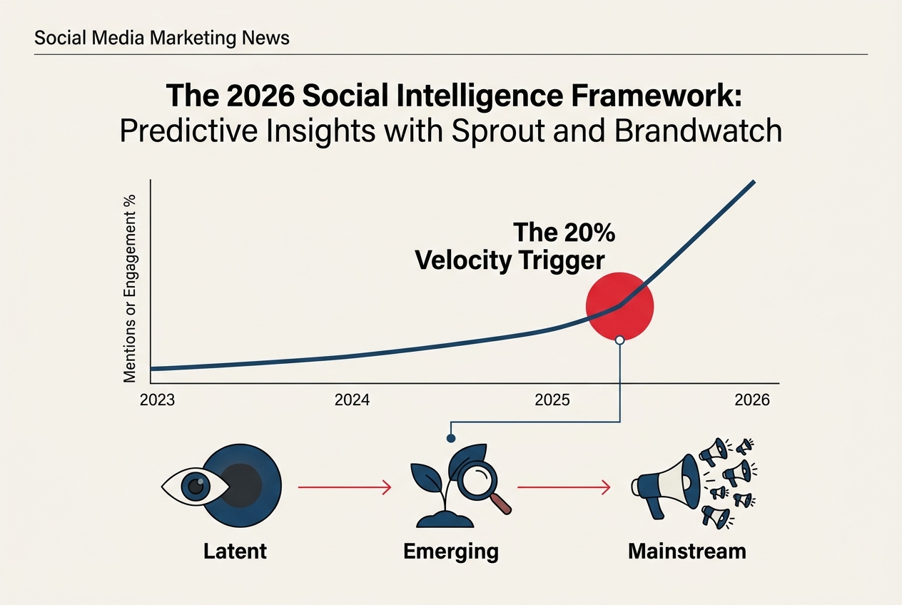 A data visualization showing how to identify a velocity trigger in social media mention volume.