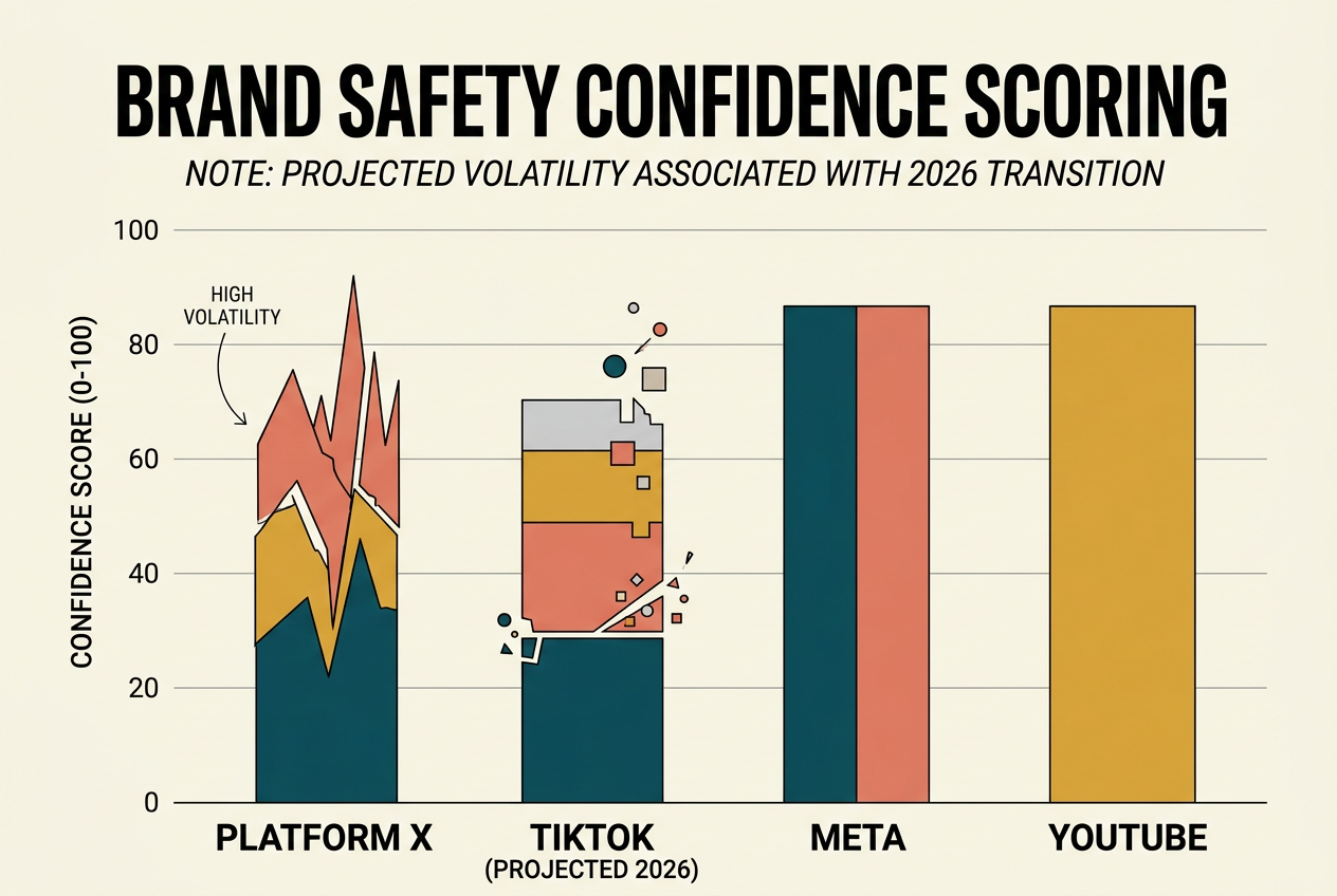 A chart comparing brand safety risks across different social media platforms.