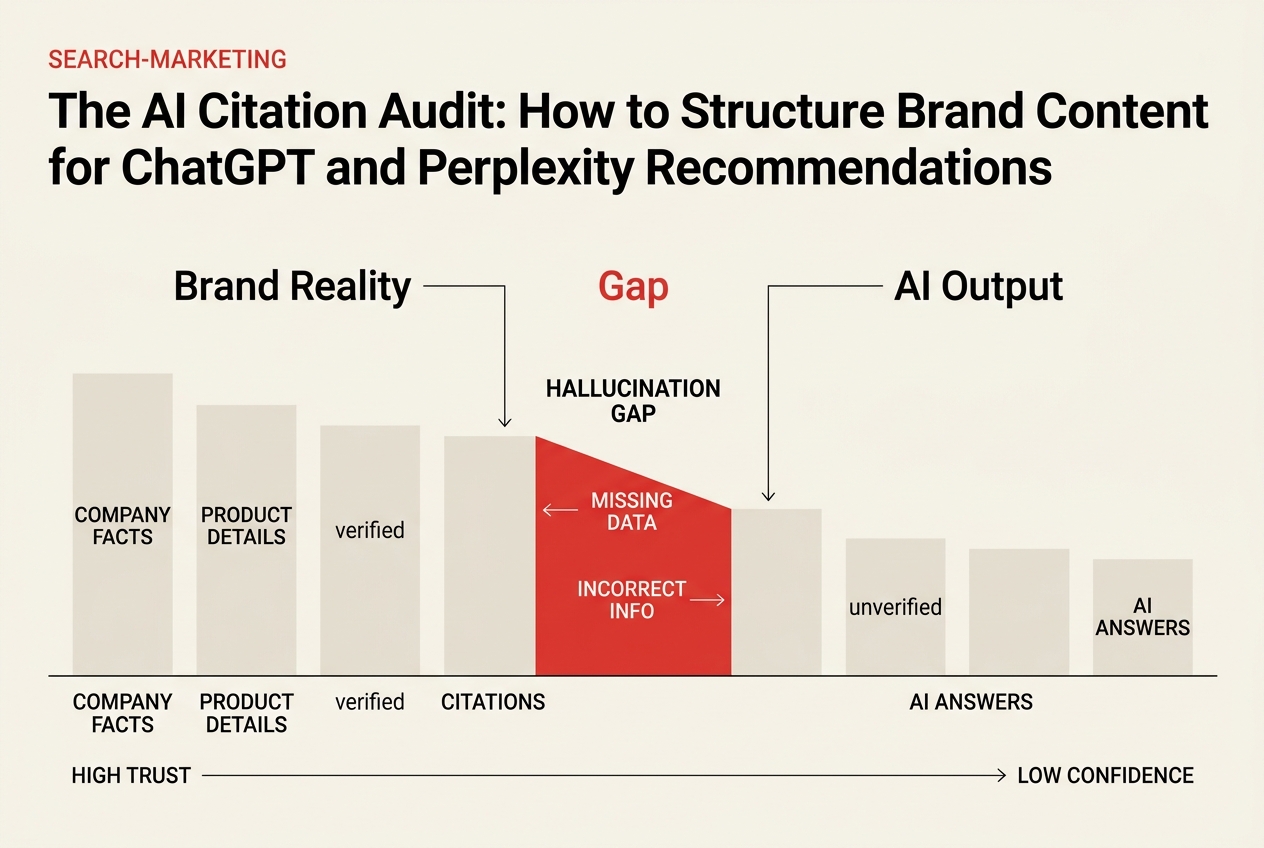 A diagram illustrating the gap between actual brand data and what AI models report.