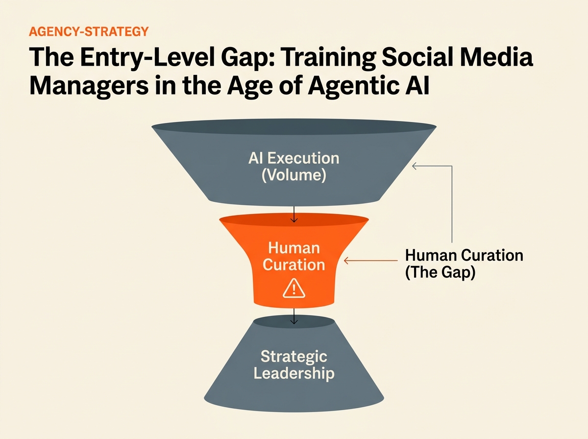 An infographic showing how AI handles volume but leaves a gap in the middle of the talent development funnel.