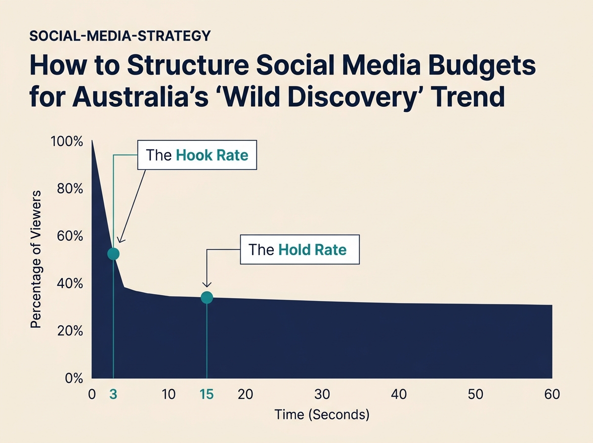 A chart showing how viewer retention drops over time in a short-form video.