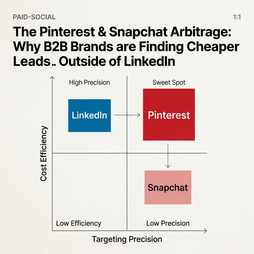 A decision matrix helping B2B marketers choose between social platforms based on targeting precision and cost efficiency.