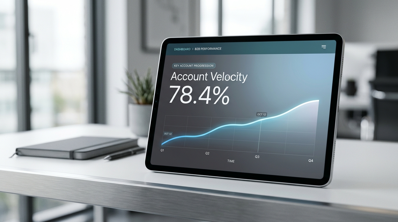 A mockup of a future marketing dashboard focusing on account velocity instead of individual leads.