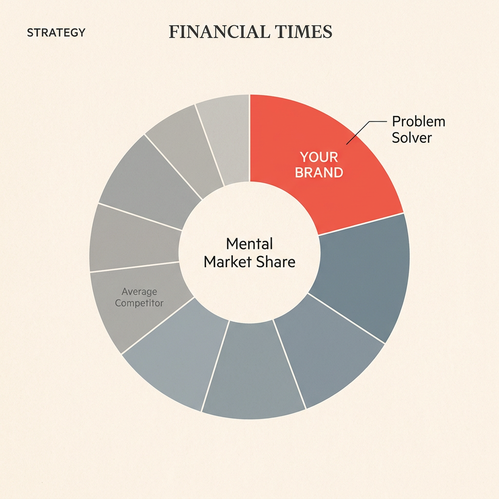 A data visualization showing Share of Voice and mental market share for a brand compared to its competitors.