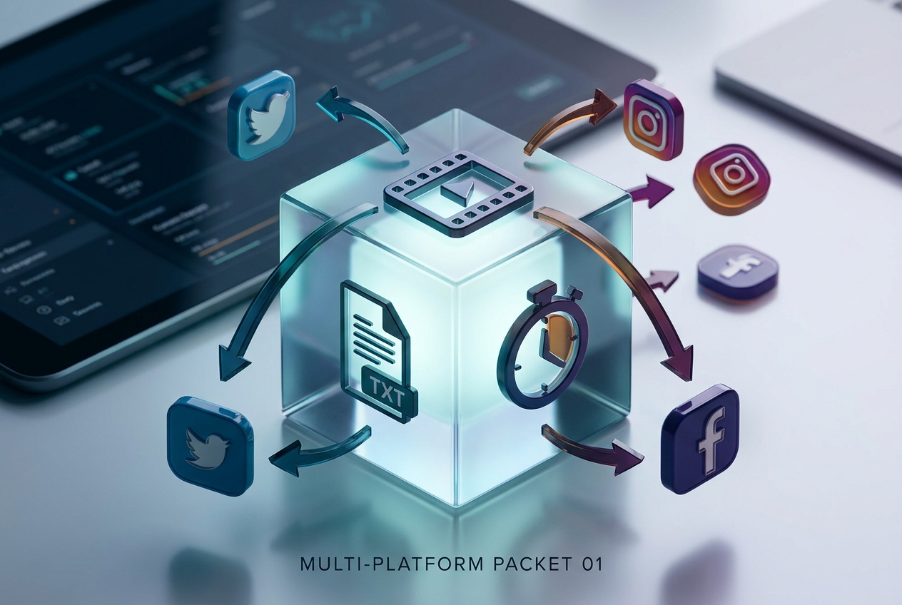 Visual representation of an API payload containing video, metadata, and scheduling info.