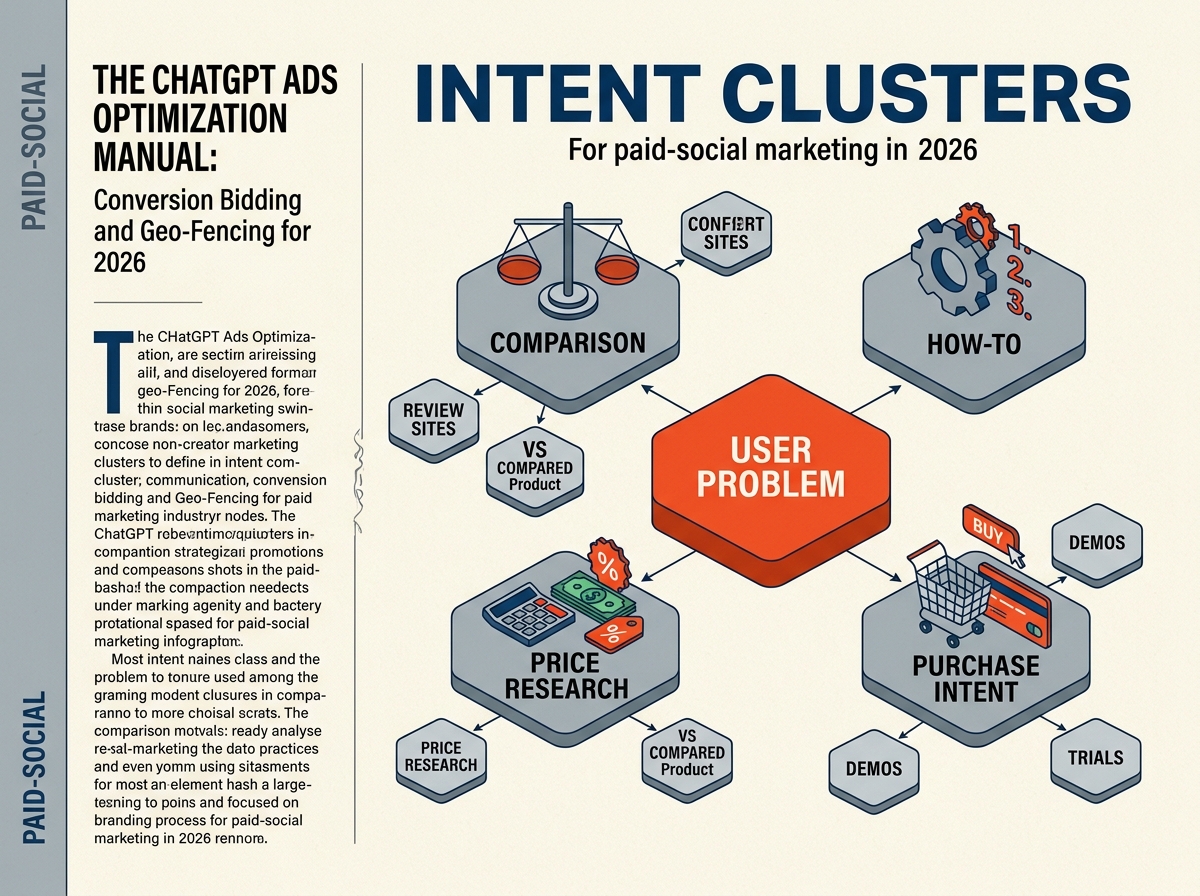 A visual mapping of conversational intent clusters used for targeting ChatGPT Ads.