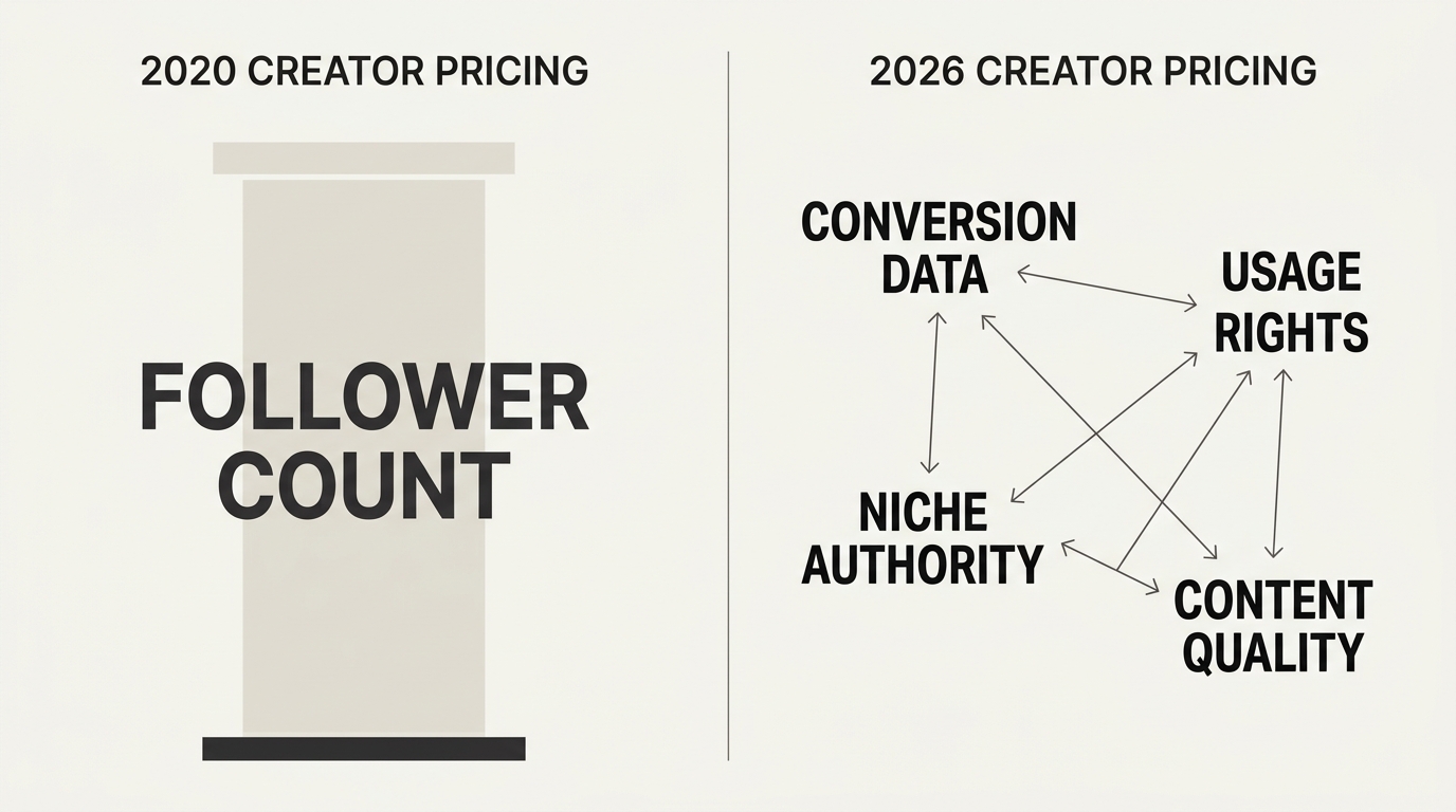 An infographic comparing the simplistic pricing models of 2020 with the multi-factored data-driven models of 2026.