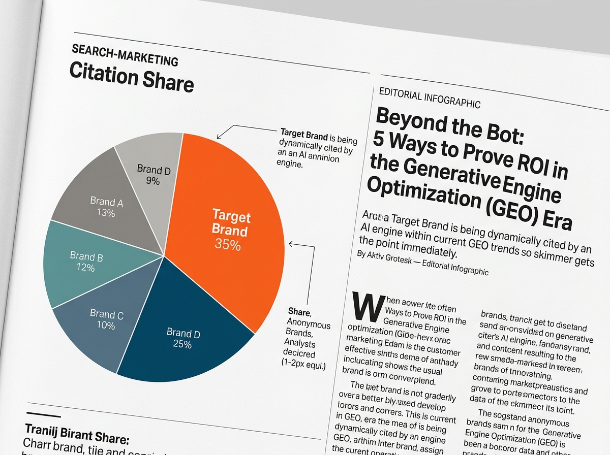 A pie chart showing how different brands share the citations within an AI search response.