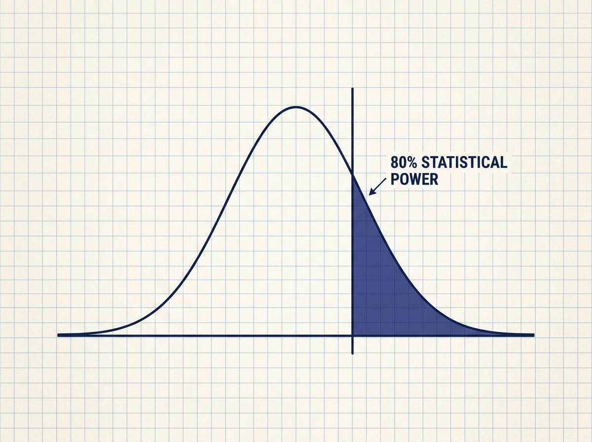 A chart illustrating the concept of statistical power in a marketing experiment.
