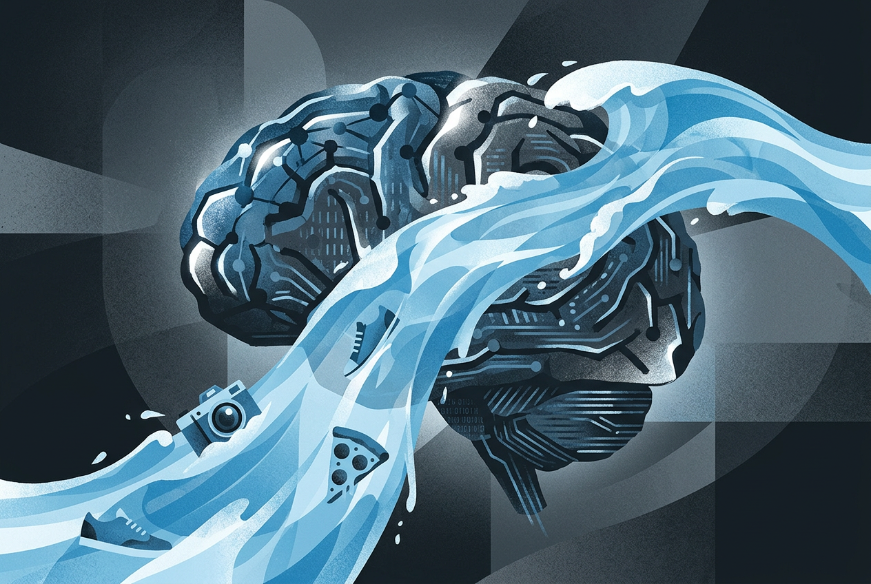 An abstract illustration representing the clearing of digital memory and interest data.