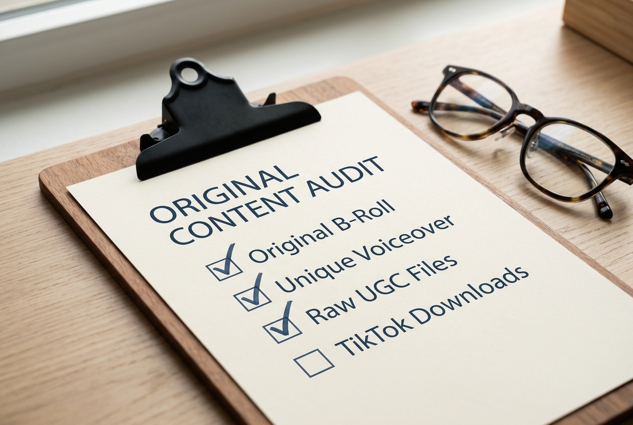 A checklist for social media managers to pivot from duplicate content to original content.