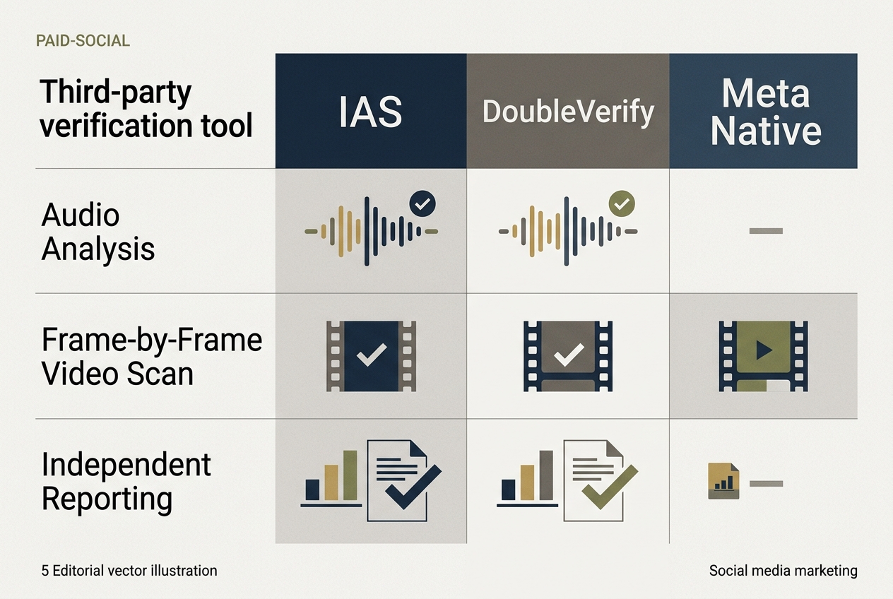 A comparison table of brand safety features across different verification platforms.