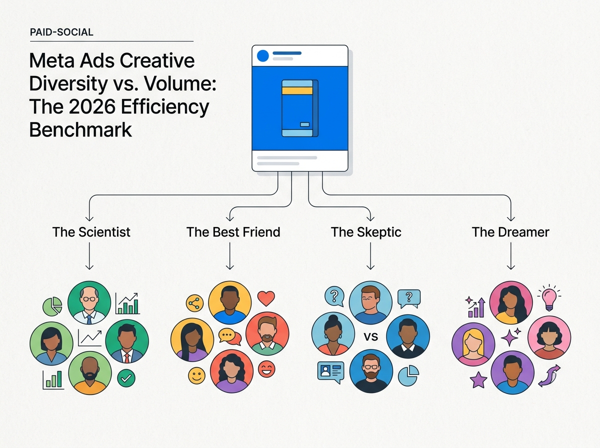 Infographic showing how different creative hooks target different audience sub-segments.