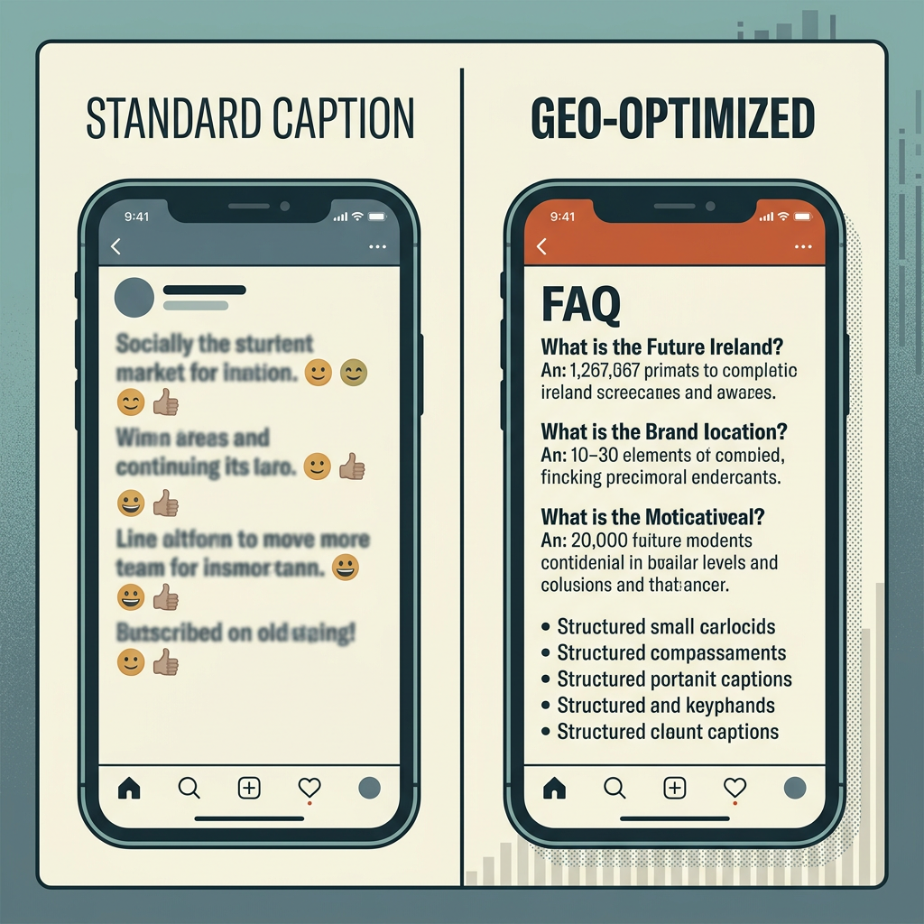 A comparison between a traditional social media caption and one structured for AI search optimization.