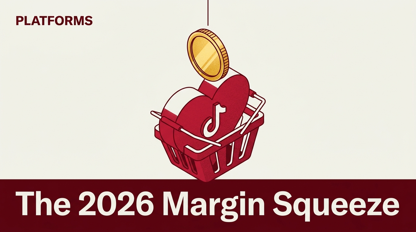 A conceptual illustration showing the intersection of social engagement and commerce economics.