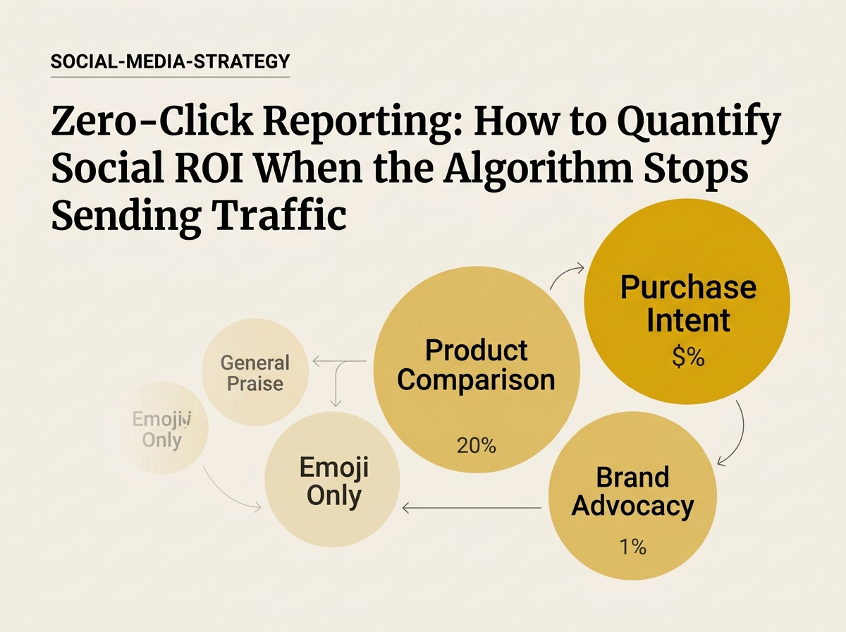 A bubble chart illustrating how to cluster social media sentiment into actionable purchase intent categories.